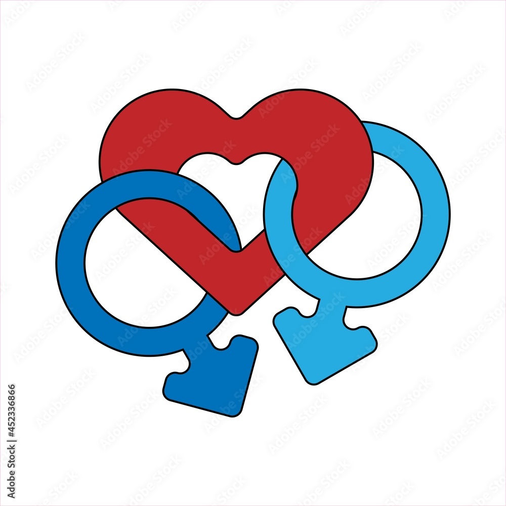 Love gay flat icon.Vector illustration Love gay flat icon.Vector illustration