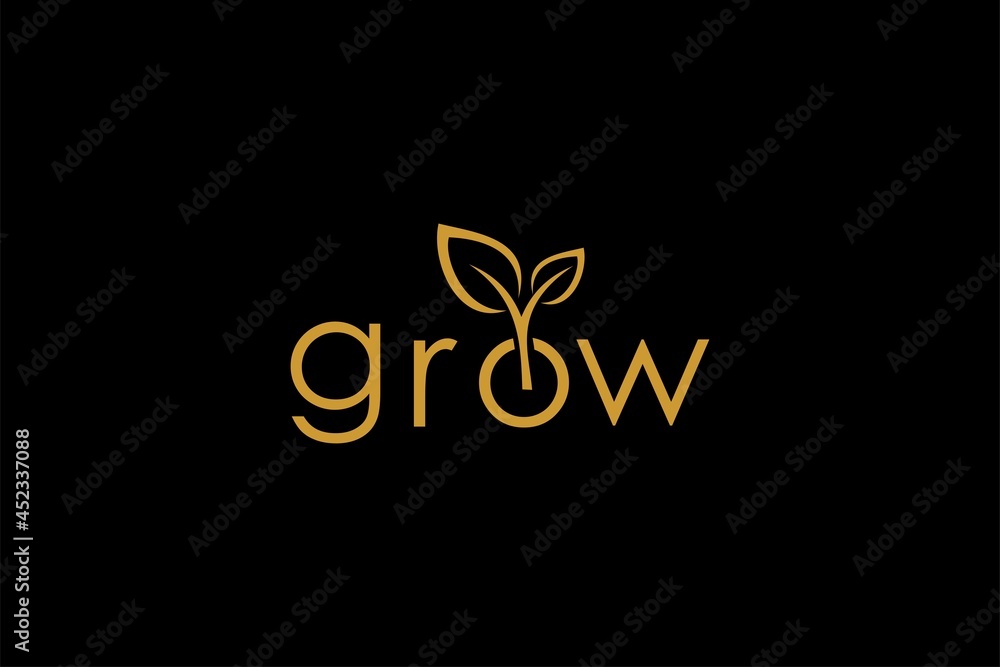 Letter grow logo design. Plant abstract design. Natural organic vector icon. Letter grow logo design. Plant abstract design. Natural organic vector icon.