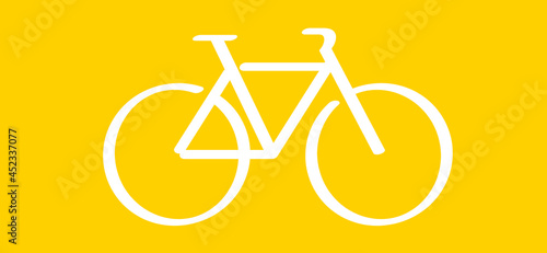 Cartoon sport cyclist with yellow background. Cycling icon. Funny vector bike signs. Sports france tour symbol. Clipart, comic cycling logo or pictogram. Line pattern.