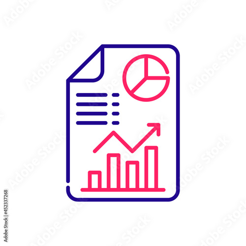 statistical evaluation vector 2 colours icon style illustration. EPS 10 File