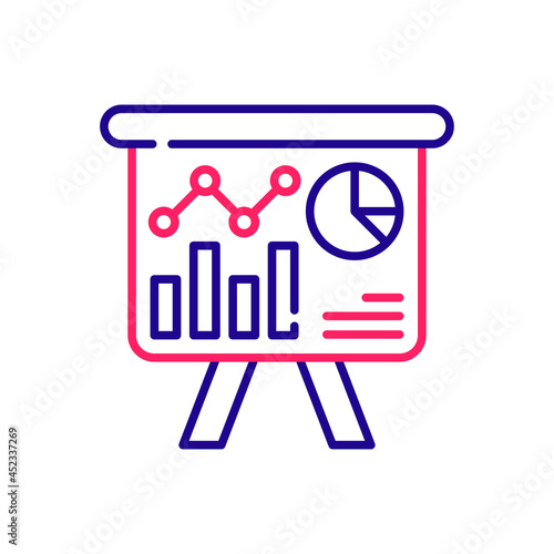 statistical evaluation vector 2 colours icon style illustration. EPS 10 File