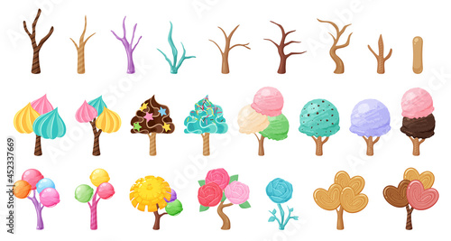 お菓子の木のイラスト素材セット