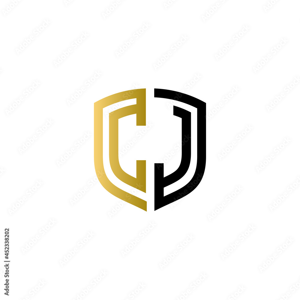 cj shield logo design vector icon cj shield logo design vector icon