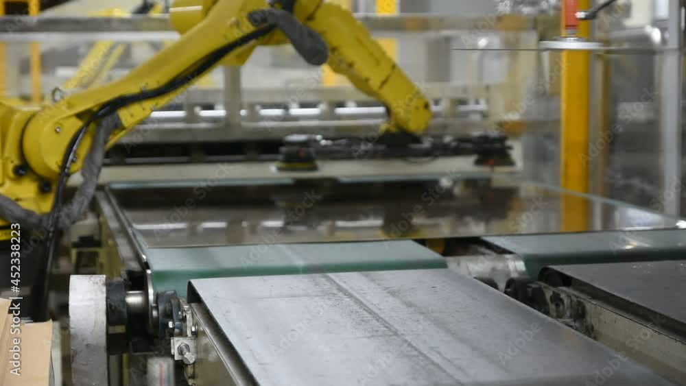 machines are working in the industrial factory, robotic arm working machines are working in the industrial factory, robotic arm working