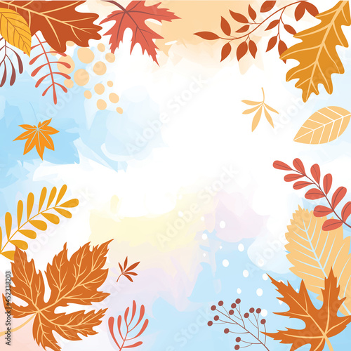 abstract autumn backgrounds for social media stories. Colorful banners with autumn leaves.
