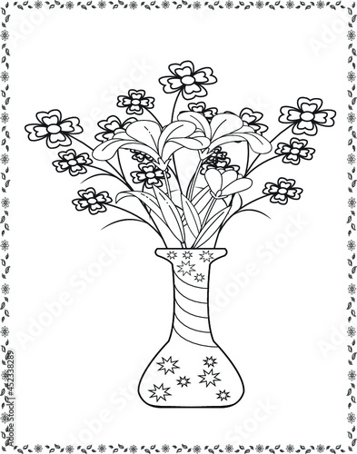 coloring book flowers for adult design drawing flower page white and black