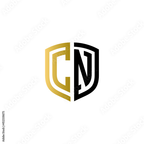 cn shield logo design vector icon