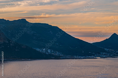 Twilight shot of Hout bay fisherman from Chapman's Peak Cape Town