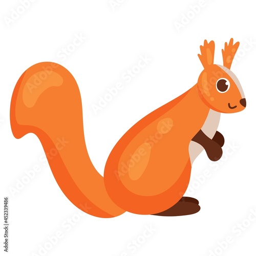 Squirrel. Forest animal. Vector cartoon style. Isolated on a white background