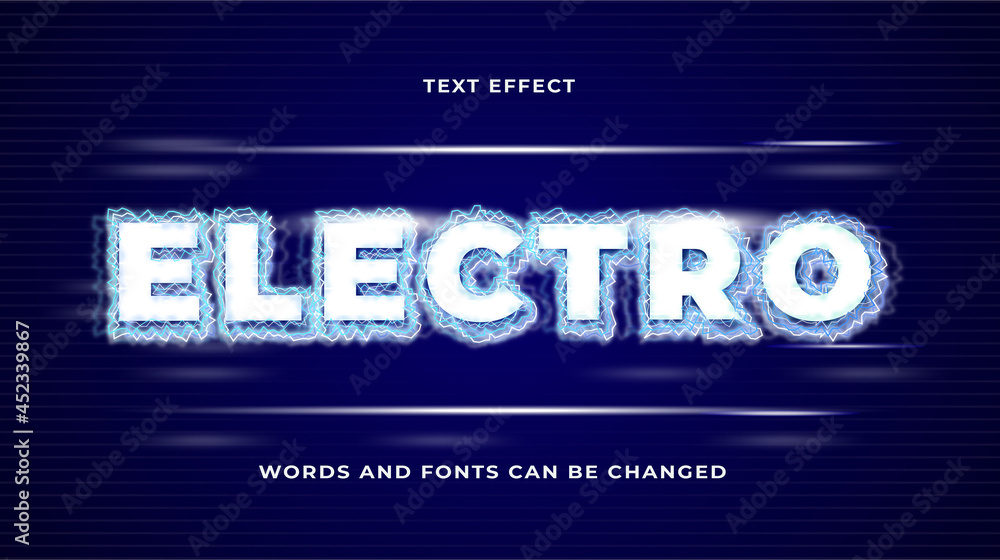 electro text effect editable eps cc
