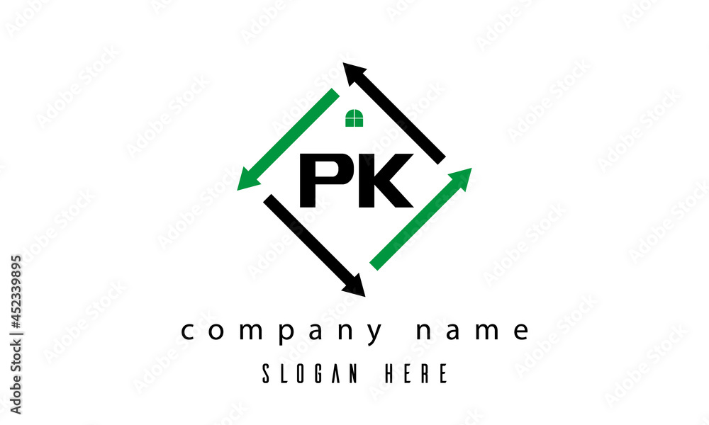 PK creative real estate letter logo PK creative real estate letter logo