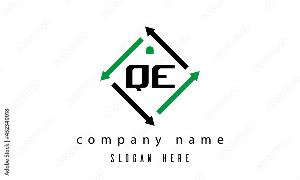 QE creative real estate letter logo QE creative real estate letter logo