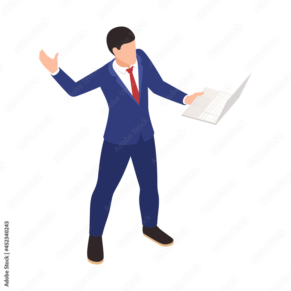 Businessman With Laptop Composition