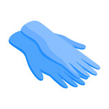 Cosmetologist Gloves Isometric Composition