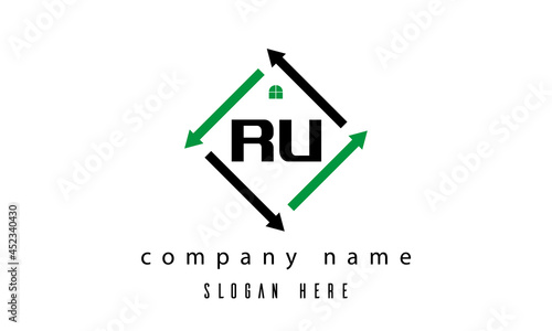 RU creative real estate letter logo