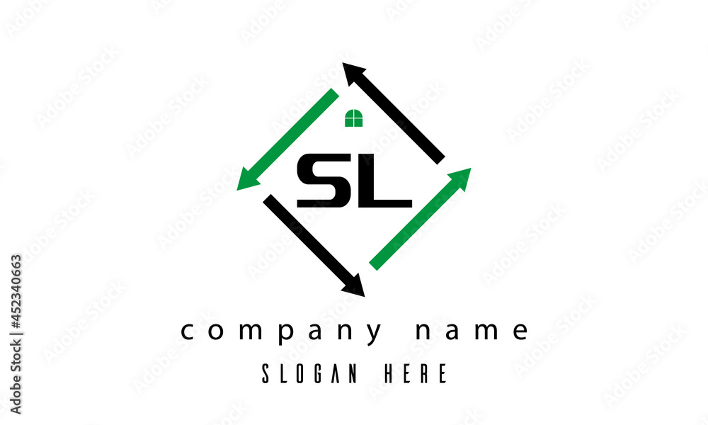 SL creative real estate letter logo