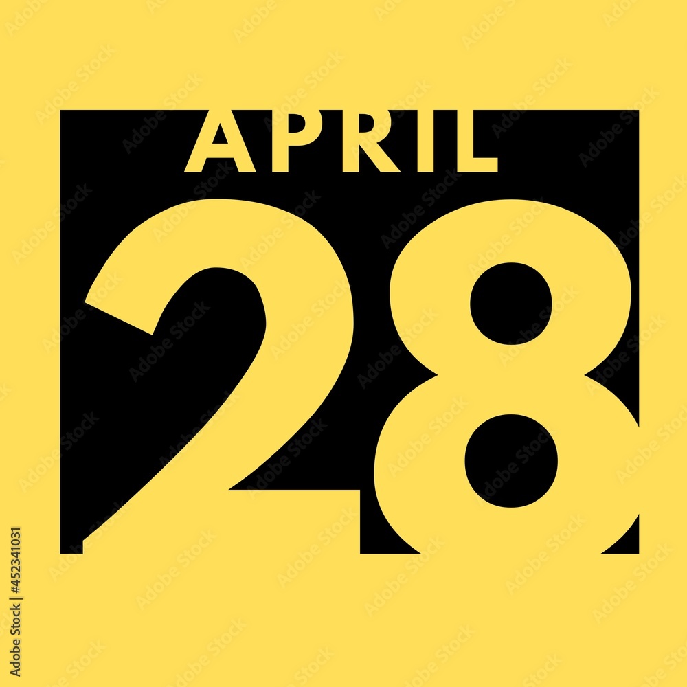April 28 . flat modern daily calendar icon .date ,day, month .calendar for the month of April April 28 . flat modern daily calendar icon .date ,day, month .calendar for the month of April