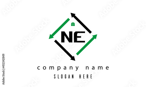 NE creative real estate letter logo