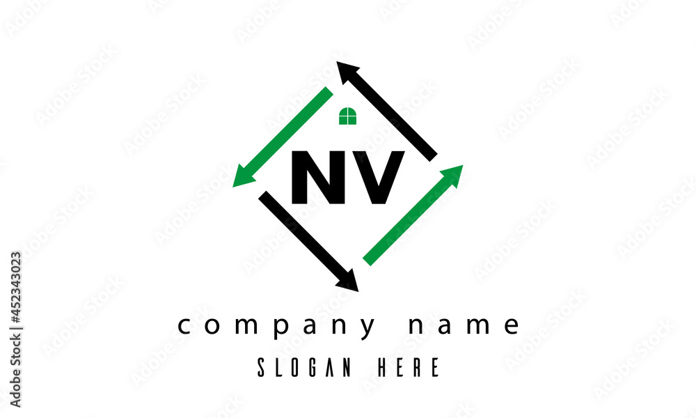 NV creative real estate latter logo NV creative real estate latter logo