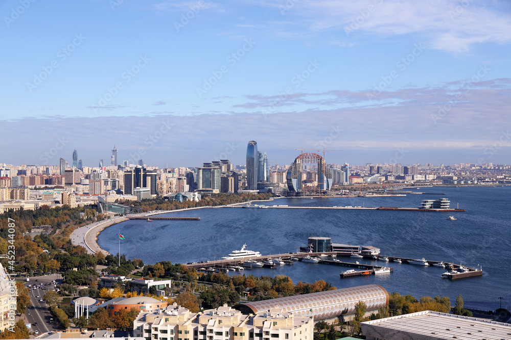 Fototapeta premium Beautiful panorama of the city of Baku.