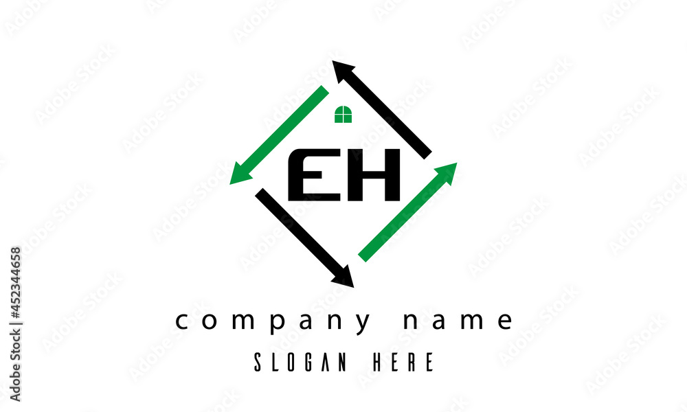 Obraz premium EH creative real estate letter logo
