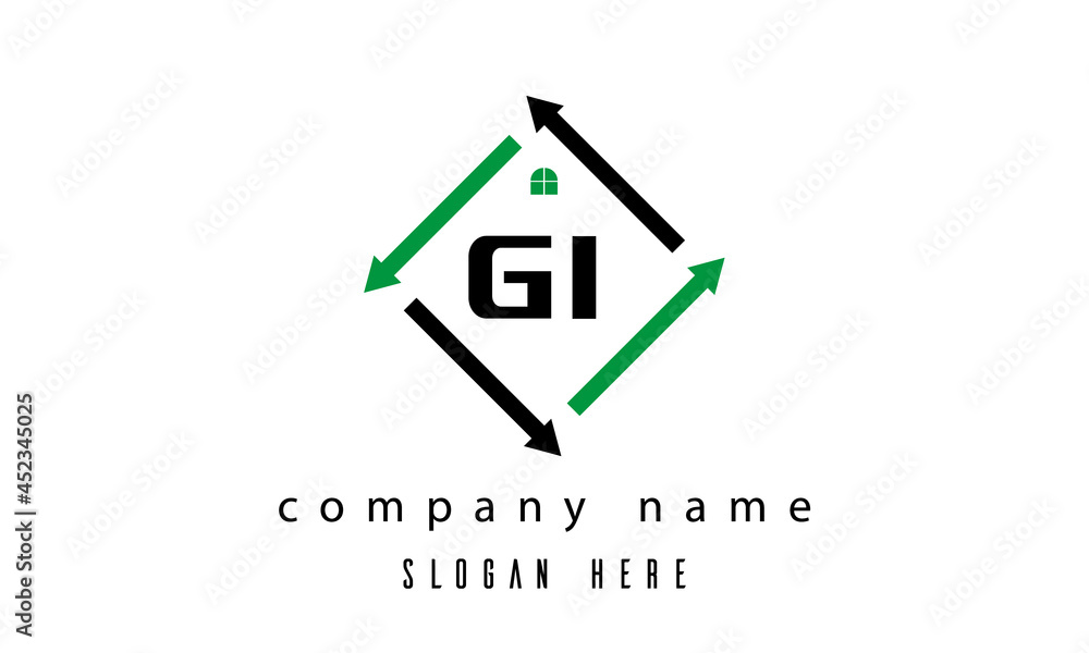 GI creative real estate letter logo