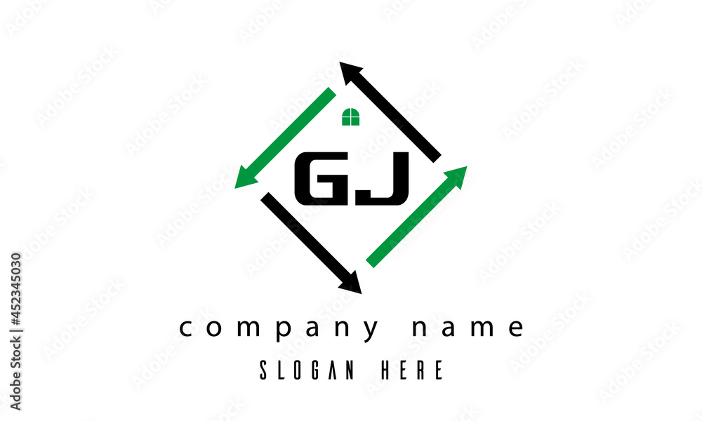 Fototapeta premium GJ creative real estate letter logo