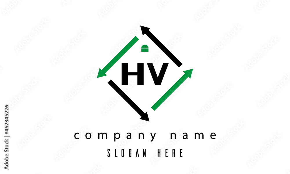 HV creative real estate letter logo HV creative real estate letter logo