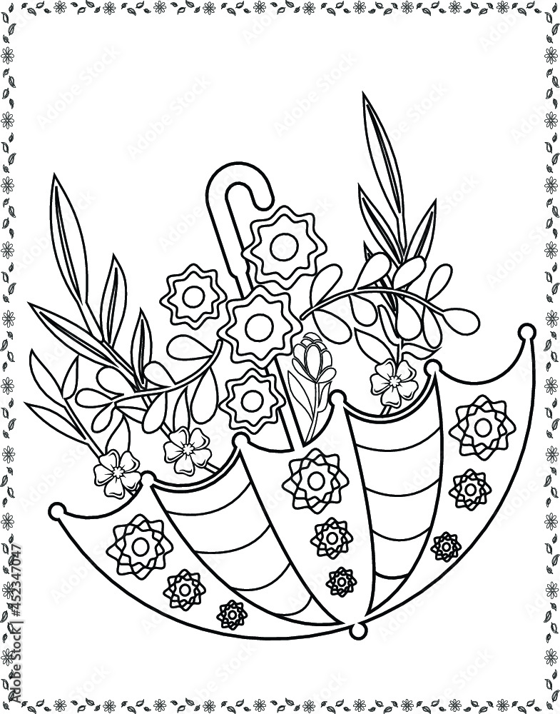 coloring book flowers for adult design drawing flower page white and ...