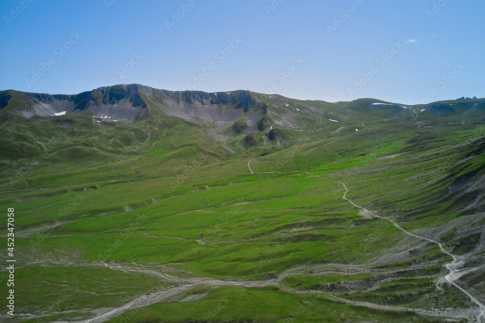 aerial view leading to the astronomical observatory of campo imperatore abruzzo
