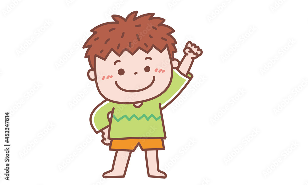 ガッツポーズをする子ども ガッツポーズをする子ども