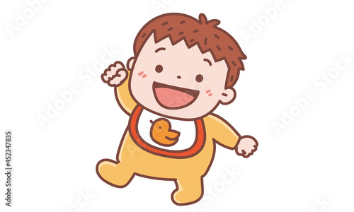 おててをあげる赤ちゃん