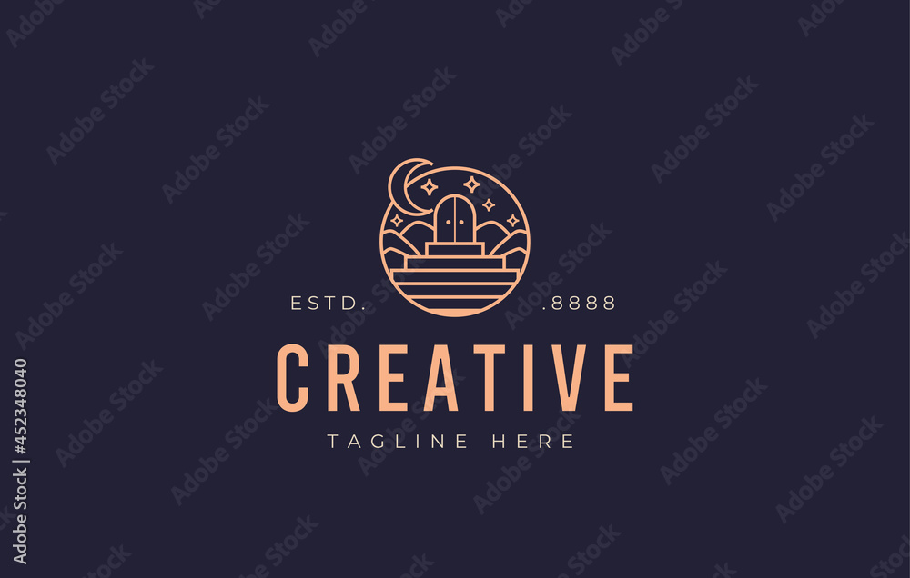Stairway Logo Design Template. The Path Leads to the Sky Door. Creative Vector Icon Design Concept. Stairway Logo Design Template. The Path Leads to the Sky Door. Creative Vector Icon Design Concept.