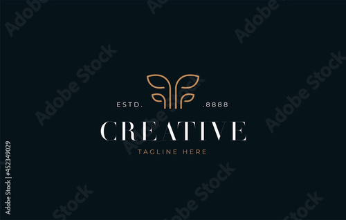 Plant seed logo, reforestation logo go green vector line art illustration