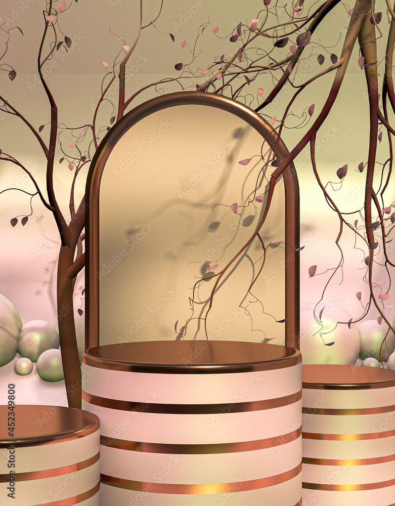 3d rendering round circle product presentation podium display for spring season 3d rendering round circle product presentation podium display for spring season