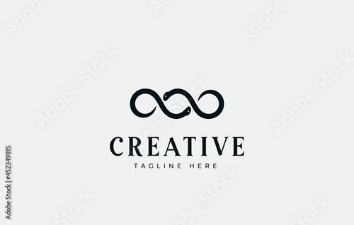Three Infinity Snakes. Triple Zero Logo Template, Triple O logo abstract.
