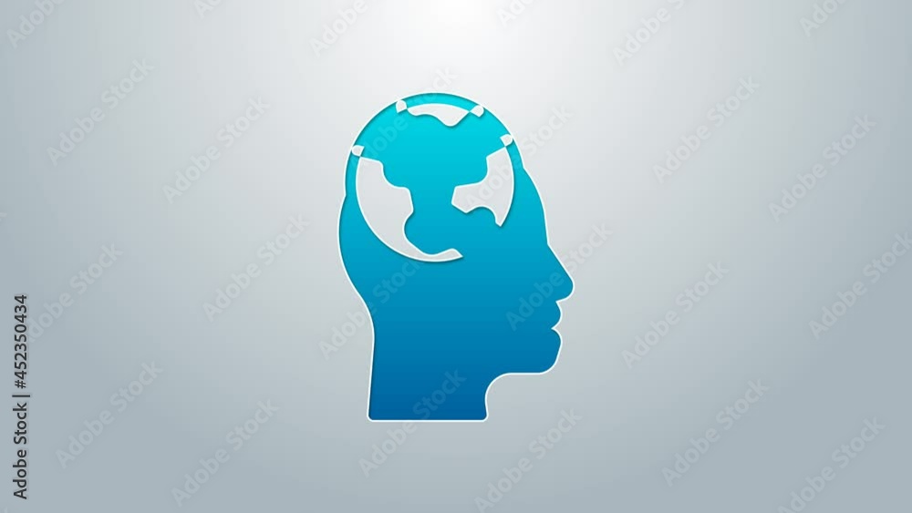 Blue line Learning foreign languages icon isolated on grey background. Translation, language interpreter and communication. 4K Video motion graphic animation Blue line Learning foreign languages icon isolated on grey background. Translation, language interpreter and communication. 4K Video motion graphic animation