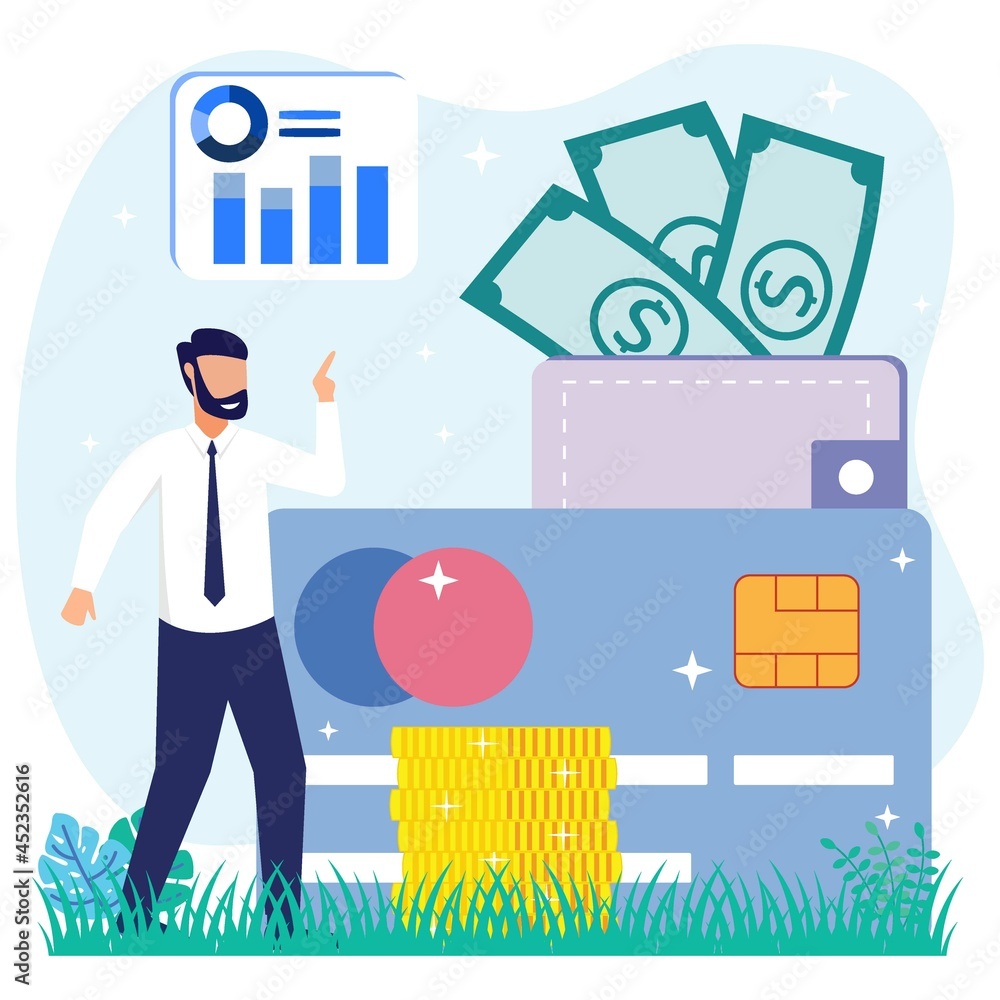 Illustration vector graphic cartoon character of wealth acquisition income