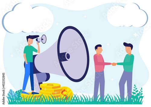 Illustration vector graphic cartoon character of refer a friend