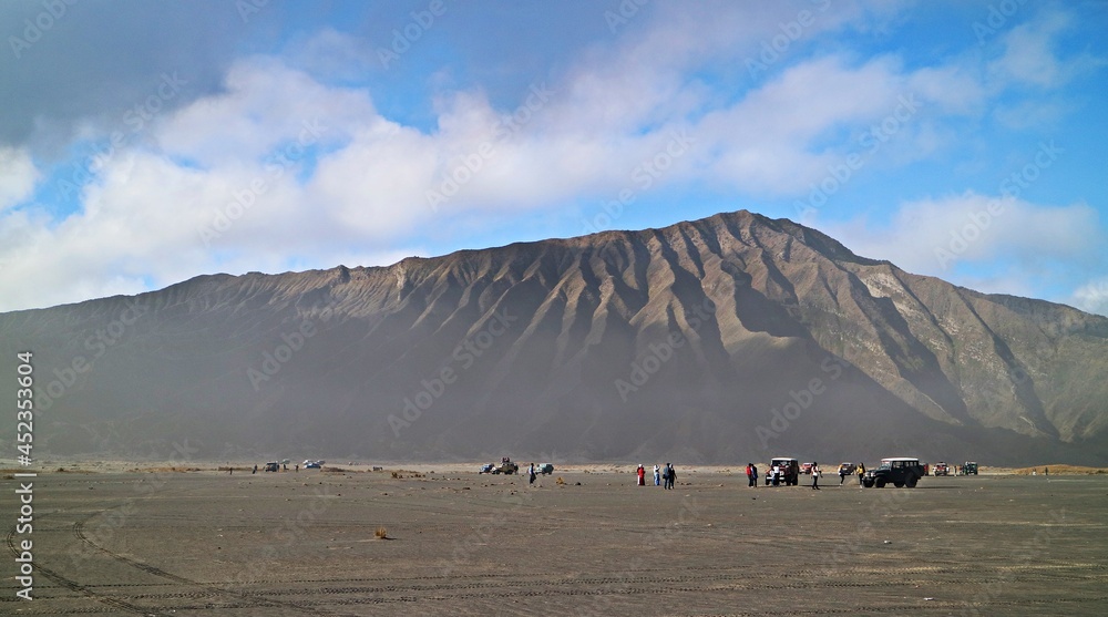 the majesty of Mount Bromo-Semeru with its beautiful and amazing scenery. The crater, which is still active, is a tourist attraction. East Java - Indonesia the majesty of Mount Bromo-Semeru with its beautiful and amazing scenery. The crater, which is still active, is a tourist attraction. East Java - Indonesia