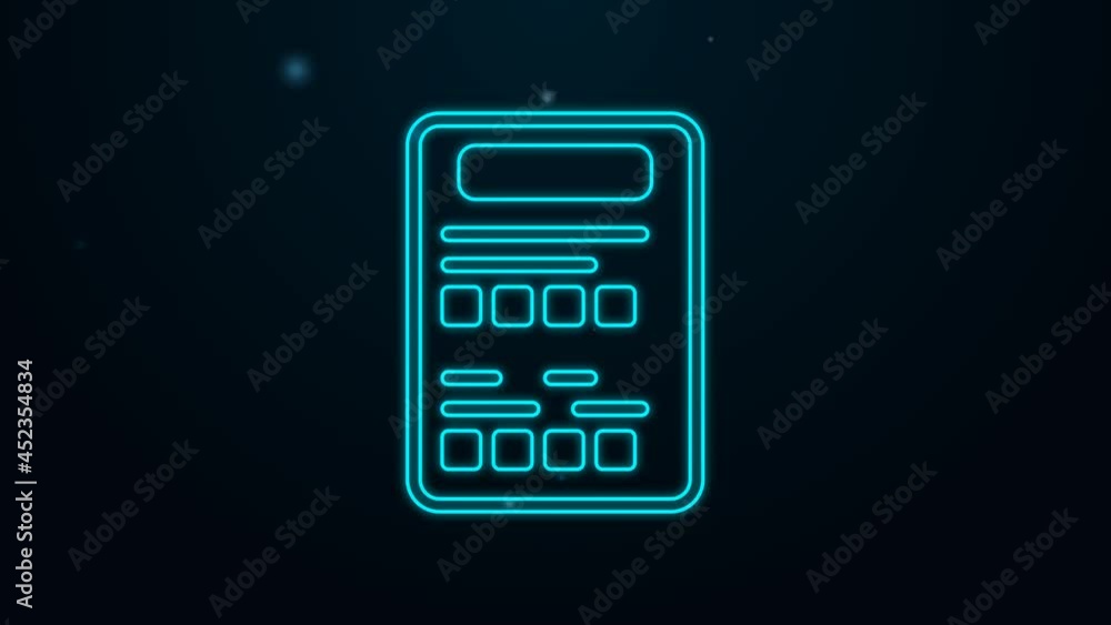 Glowing neon line Exam sheet icon isolated on black background. Test paper, exam, or survey concept. School test or exam. 4K Video motion graphic animation Glowing neon line Exam sheet icon isolated on black background. Test paper, exam, or survey concept. School test or exam. 4K Video motion graphic animation