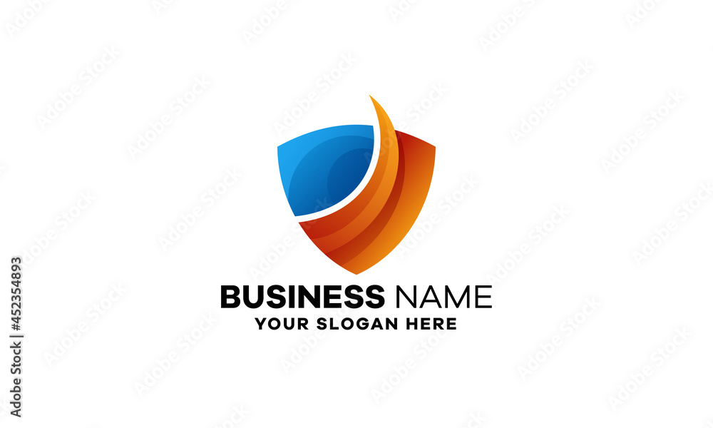 Shield Business Gradient Logo Template Shield Business Gradient Logo Template