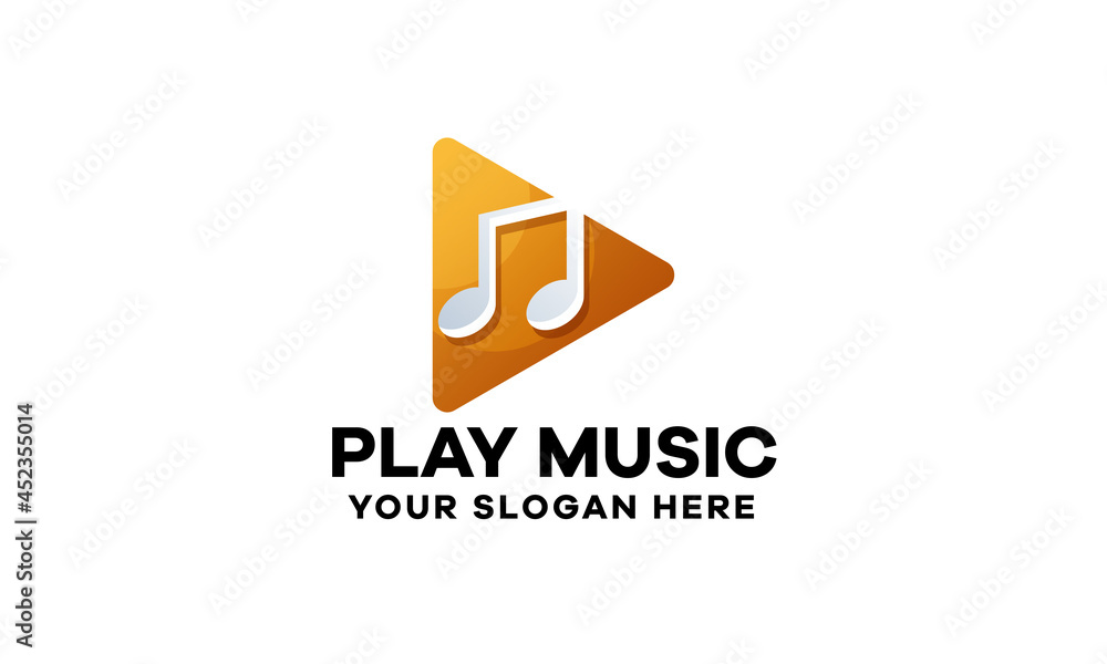 Play Music Gradient Logo Template Play Music Gradient Logo Template