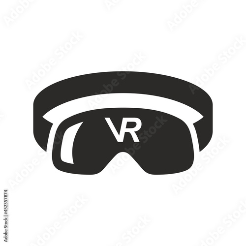 Virtual reality icon. VR headset. Virtual reality glasses. Vector icon isolated on white background.