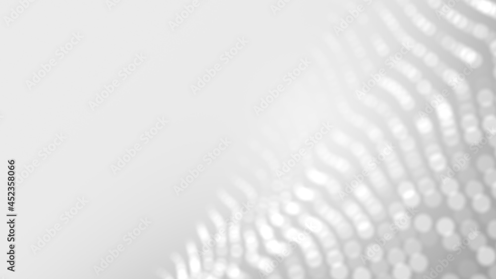 Naklejka premium Dot white gray wave light technology texture background. Abstract big data digital concept. 3d rendering.