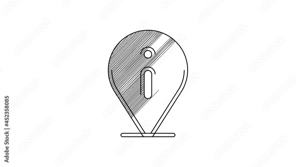 Black line Information icon isolated on white background. 4K Video motion graphic animation Black line Information icon isolated on white background. 4K Video motion graphic animation