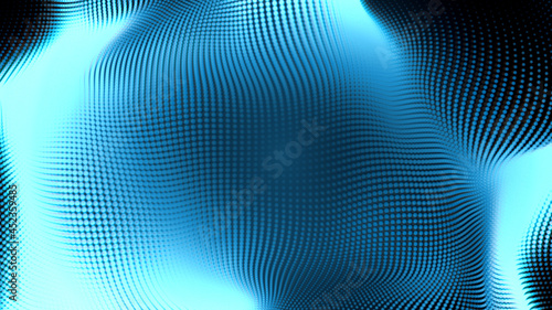 Abstract dot white blue wave gradient texture technology background.