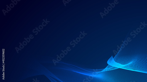 Wallpaper Mural Abstract dot white blue wave gradient texture technology background. Torontodigital.ca