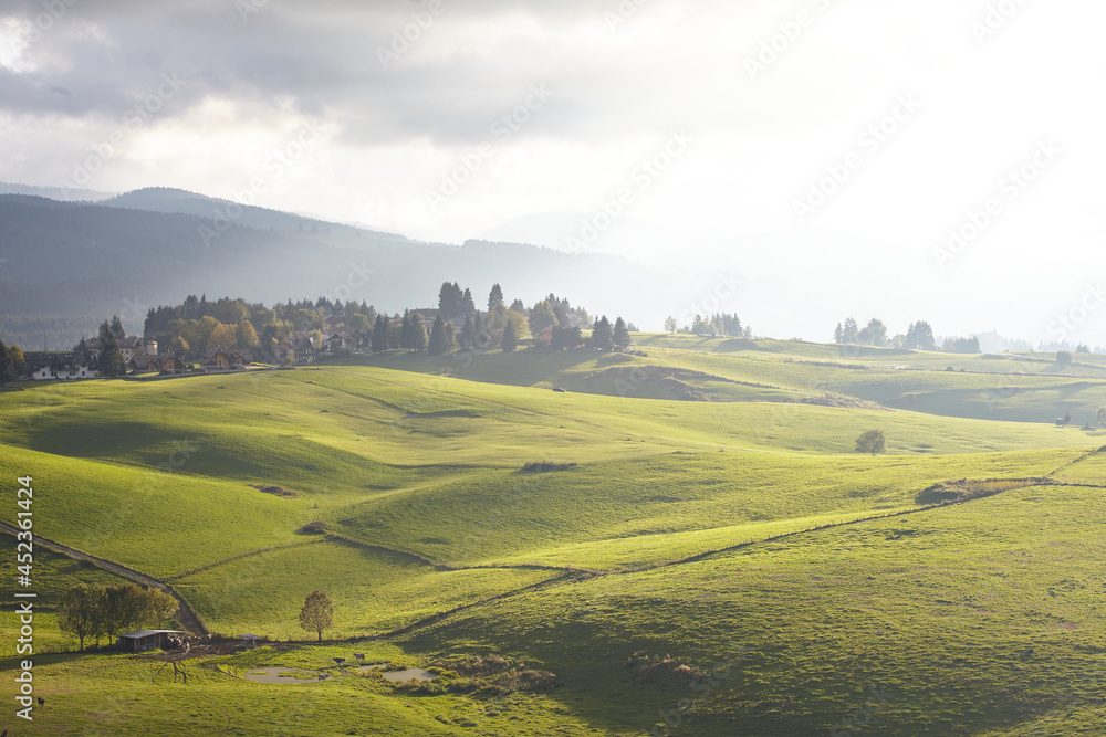 Asiago fields at sunset
