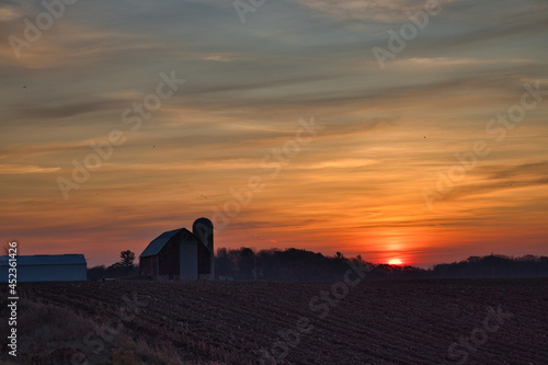 Farm at sunrise
